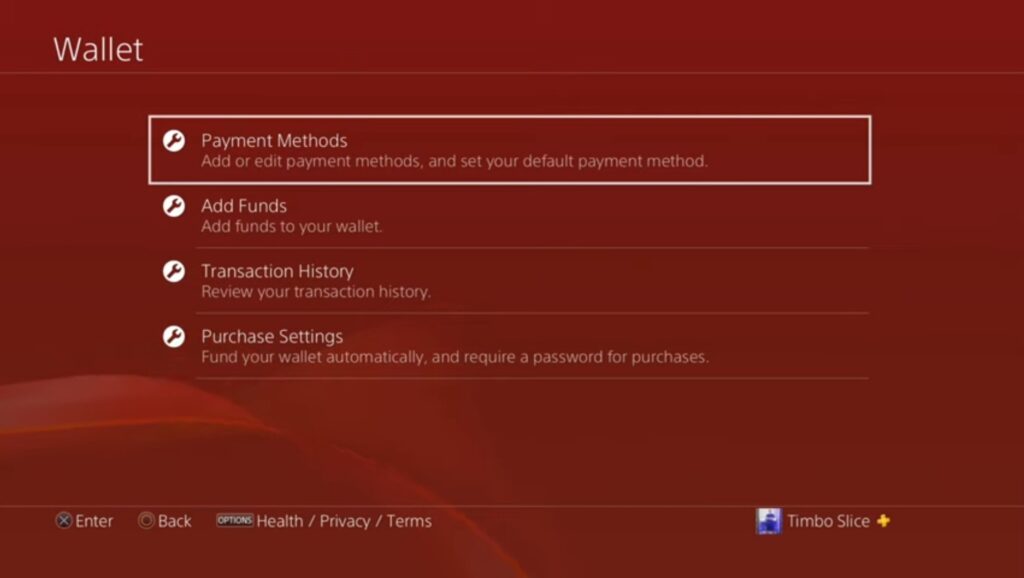 How to remove Credit card from PS4